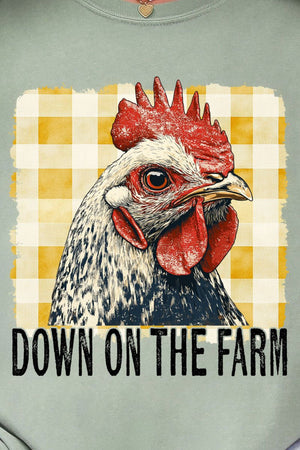 Down On The Farm Chicken Comfort Colors Adult Ring - Spun Cotton Tee - Wholesale Accessory Market