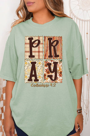 Fall Floral Pray Comfort Colors Adult Ring - Spun Cotton Tee - Wholesale Accessory Market