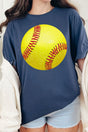 Faux Glitter Softball Comfort Colors Adult Ring - Spun Cotton Tee - Wholesale Accessory Market