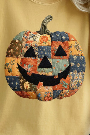 Faux Quilted Pumpkin Comfort Colors Adult Ring - Spun Cotton Tee - Wholesale Accessory Market