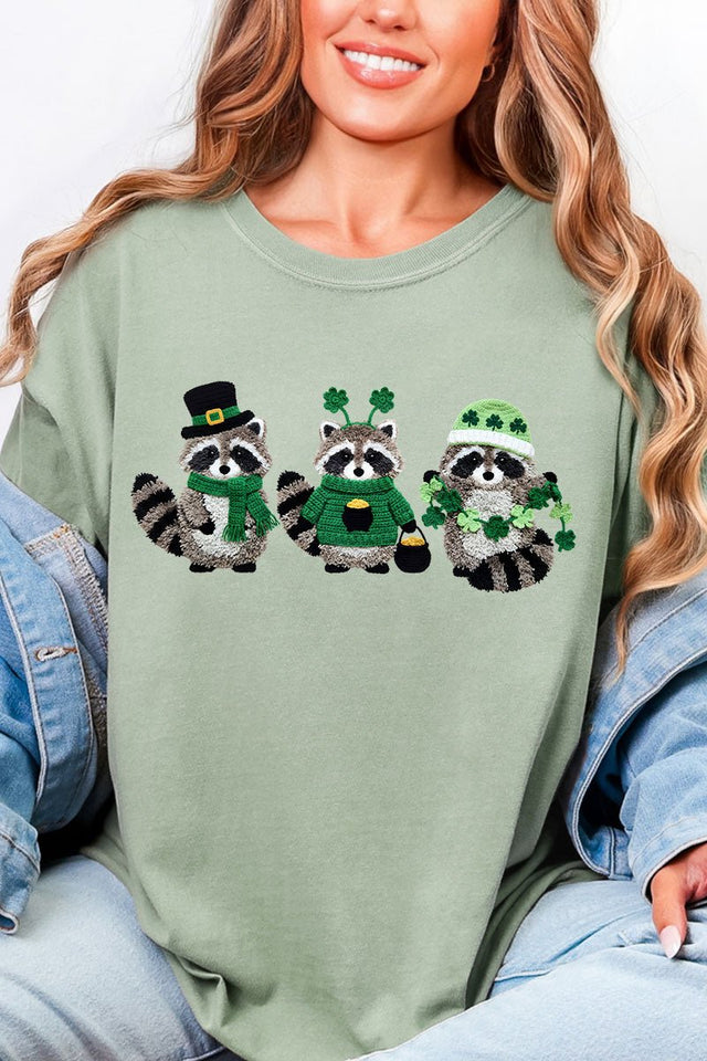 Faux Yarn Clover Crew Comfort Colors Adult Ring - Spun Cotton Tee - Wholesale Accessory Market