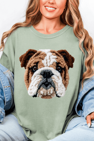 Faux Yarn English Bulldog Comfort Colors Adult Ring - Spun Cotton Tee - Wholesale Accessory Market