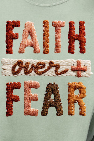 Faux Yarn Faith Over Fear Comfort Colors Adult Ring - Spun Cotton Tee - Wholesale Accessory Market