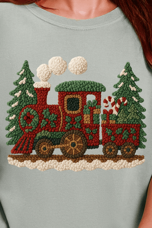 Faux Yarn Mistletoe Express Comfort Colors Adult Ring - Spun Cotton Tee - Wholesale Accessory Market