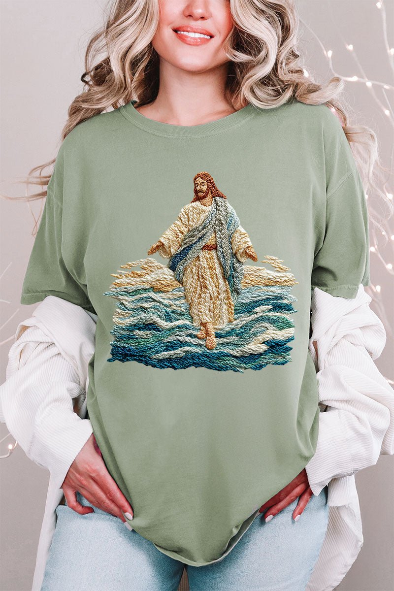 Faux Yarn Walking On Water Comfort Colors Adult Ring - Spun Cotton Tee - Wholesale Accessory Market