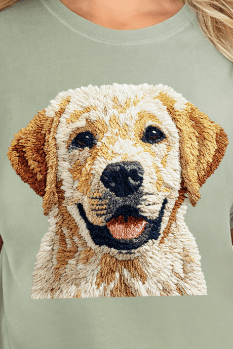 Faux Yarn Yellow Labrador Retriever Comfort Colors Adult Ring - Spun Cotton Tee - Wholesale Accessory Market