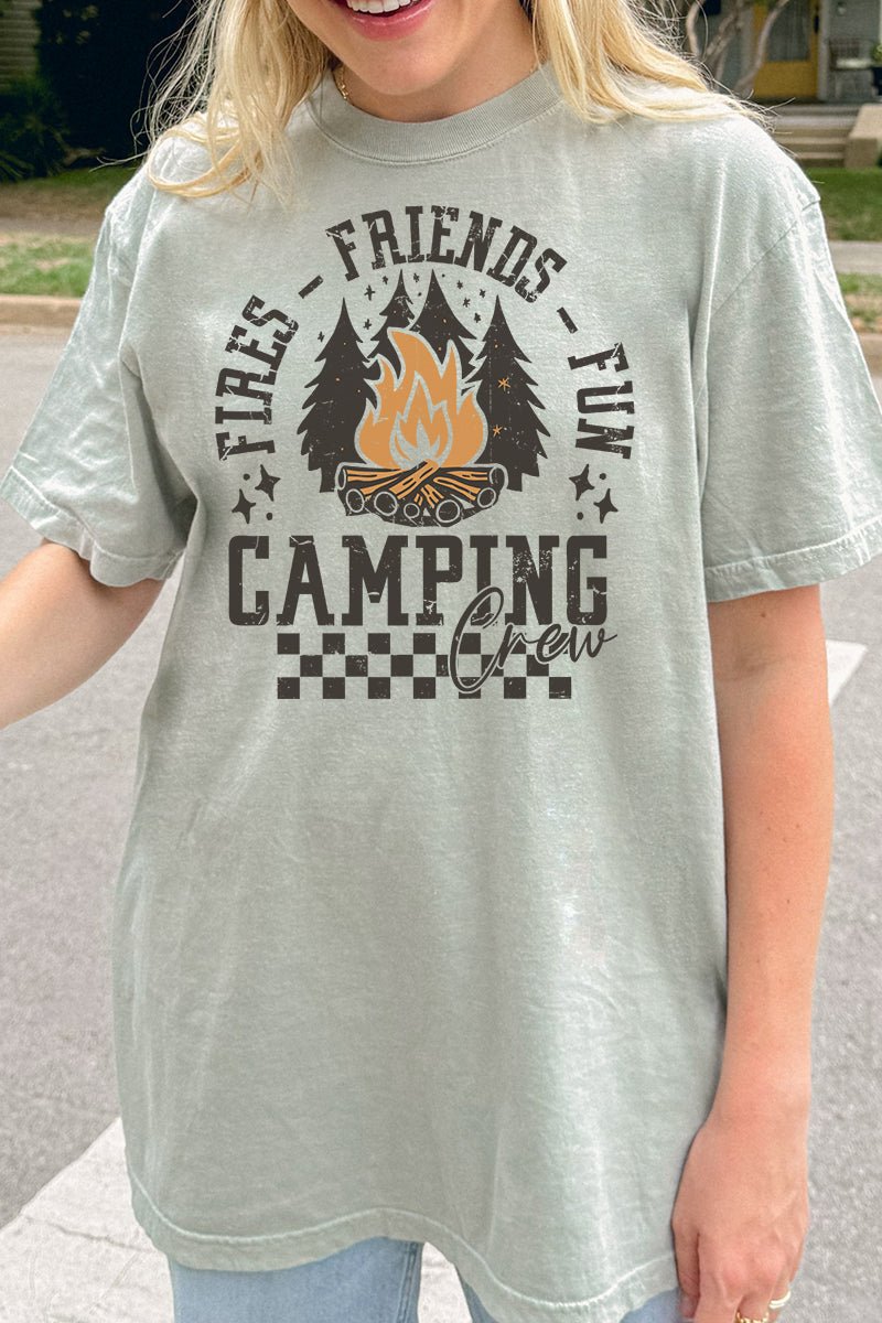 Fires, Friends, And Fun Comfort Colors Adult Ring - Spun Cotton Tee - Wholesale Accessory Market