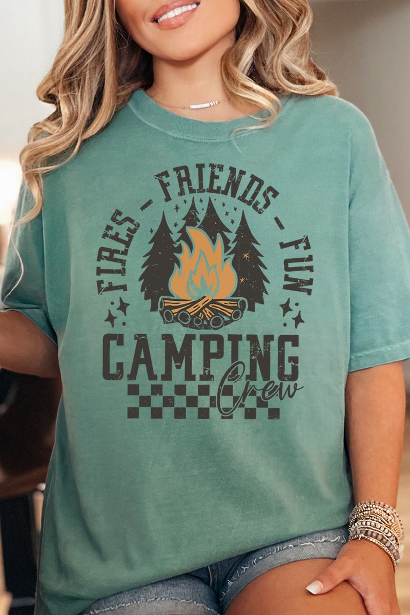 Fires, Friends, And Fun Comfort Colors Adult Ring - Spun Cotton Tee - Wholesale Accessory Market