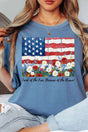 Floral Land Of The Free Comfort Colors Adult Ring - Spun Cotton Tee - Wholesale Accessory Market