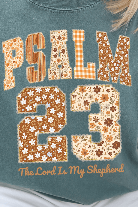 Floral Psalm 23 Comfort Colors Adult Ring - Spun Cotton Tee - Wholesale Accessory Market
