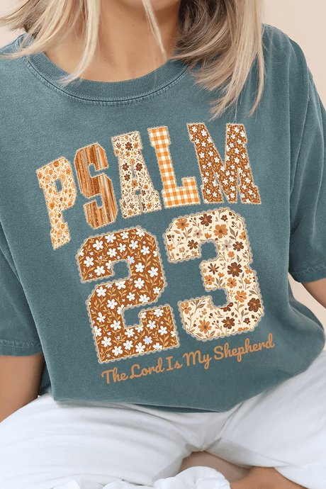 Floral Psalm 23 Comfort Colors Adult Ring - Spun Cotton Tee - Wholesale Accessory Market