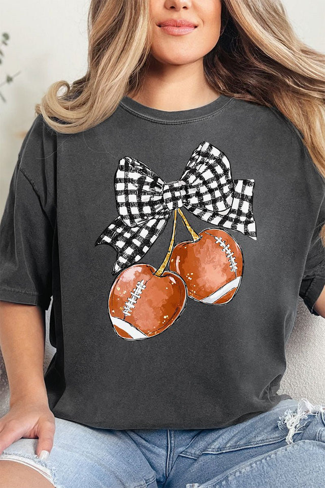 Football Cherries Comfort Colors Adult Ring - Spun Cotton Tee - Wholesale Accessory Market