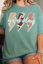 Football Game Day Lightning Bolt Comfort Colors Adult Ring - Spun Cotton Tee - Wholesale Accessory Market