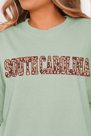 Garnet South Carolina Camo Comfort Colors Adult Ring - Spun Cotton Tee - Wholesale Accessory Market