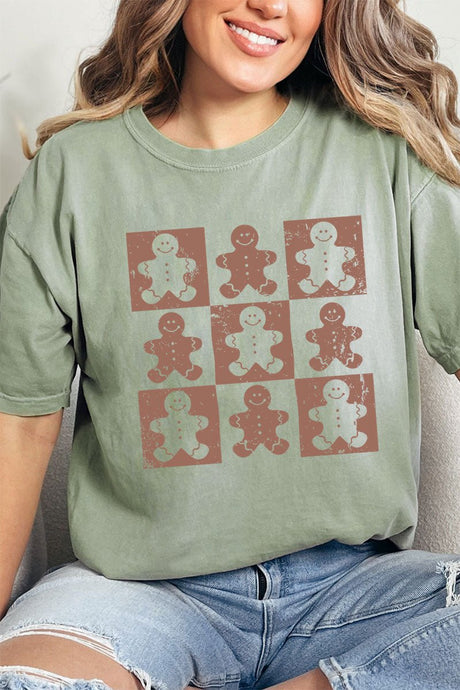 Gingerbread Checkerboard Comfort Colors Adult Ring - Spun Cotton Tee - Wholesale Accessory Market