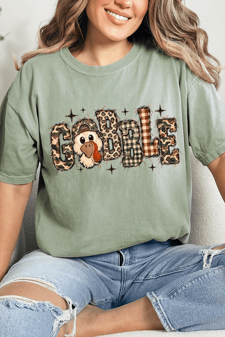 Gobble In Camo Comfort Colors Adult Ring-Spun Cotton Tee - Wholesale Accessory Market