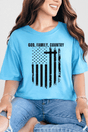 God, Family, Country Comfort Colors Adult Ring - Spun Cotton Tee - Wholesale Accessory Market