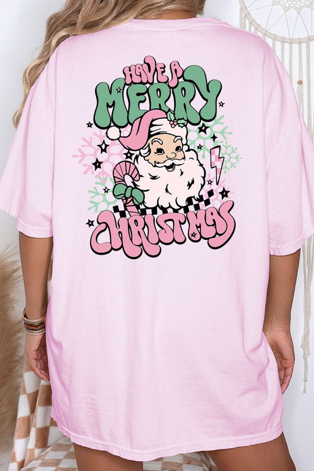 Groovy Merry Christmas Front & Back Comfort Colors Adult Ring - Spun Cotton Tee - Wholesale Accessory Market