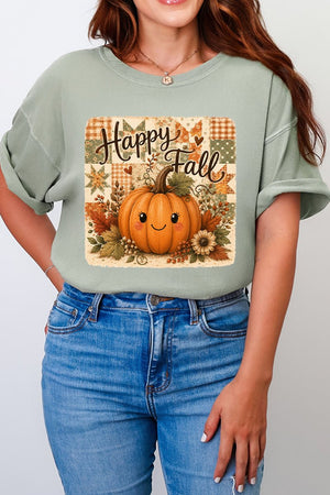 Happy Pumpkin Patchwork Comfort Colors Adult Ring-Spun Cotton Tee - Wholesale Accessory Market