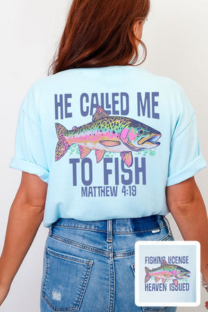 He Called Me To Fish Front & Back Comfort Colors Adult Ring - Spun Cotton Tee - Wholesale Accessory Market