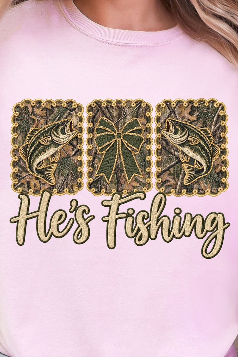 He's Fishing Comfort Colors Adult Ring-Spun Cotton Tee - Wholesale Accessory Market