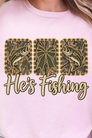 He's Fishing Comfort Colors Adult Ring-Spun Cotton Tee - Wholesale Accessory Market