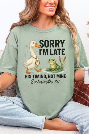 His Timing Not Mine Comfort Colors Adult Ring - Spun Cotton Tee - Wholesale Accessory Market