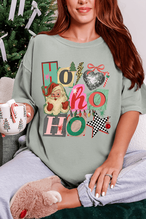 Ho Ho Retro Christmas Comfort Colors Adult Ring - Spun Cotton Tee - Wholesale Accessory Market