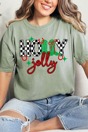 Holly Jolly Boots Comfort Colors Adult Ring - Spun Cotton Tee - Wholesale Accessory Market