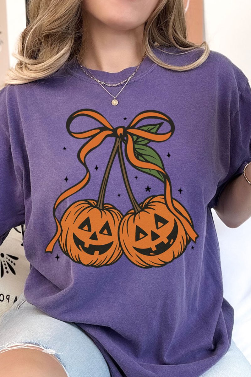 Jack - O' - Lantern Cherries Comfort Colors Adult Ring - Spun Cotton Tee - Wholesale Accessory Market