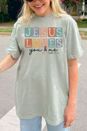 Jesus Loves You & Me Comfort Colors Adult Ring - Spun Cotton Tee - Wholesale Accessory Market