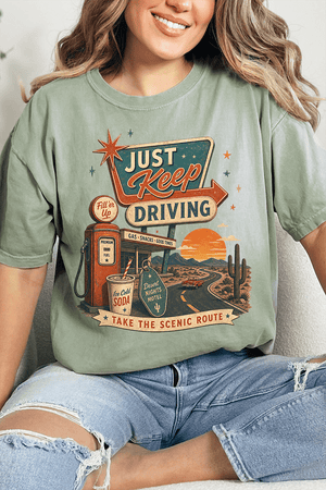 Just Keep Driving Comfort Colors Adult Ring-Spun Cotton Tee - Wholesale Accessory Market