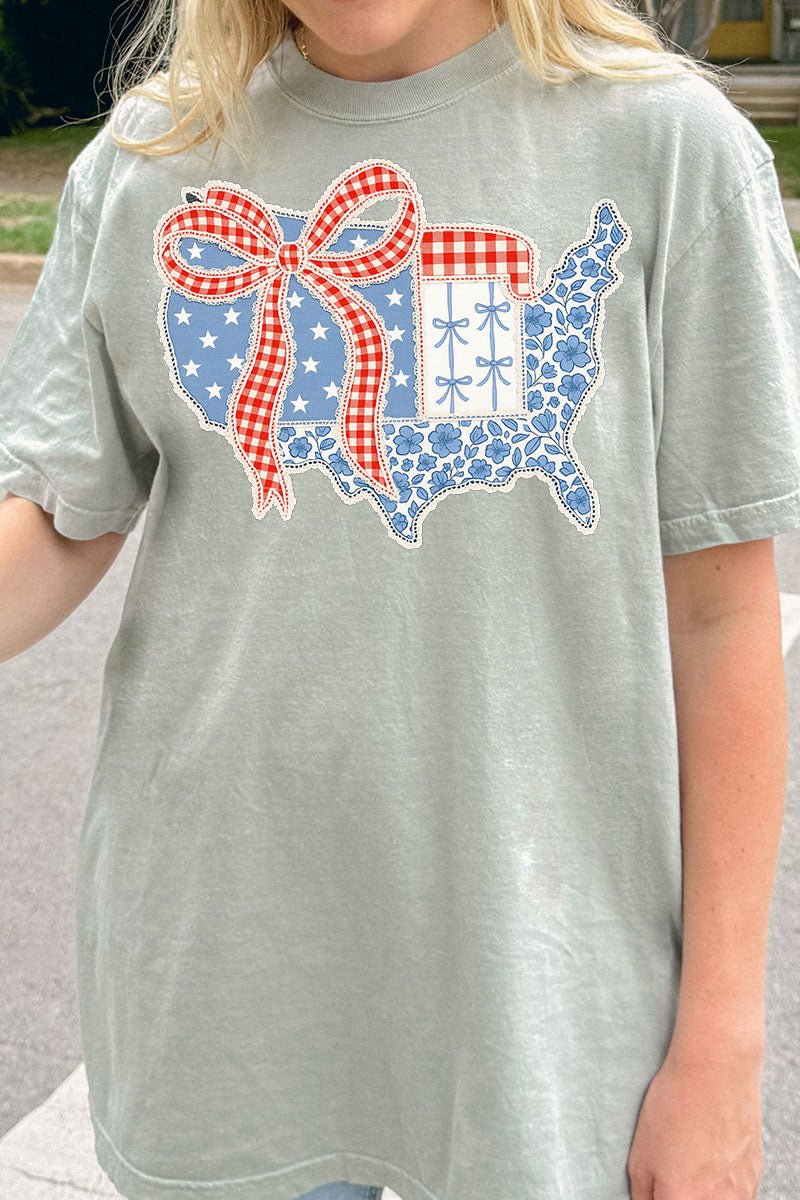 Lacy American Flag Comfort Colors Adult Ring - Spun Cotton Tee - Wholesale Accessory Market