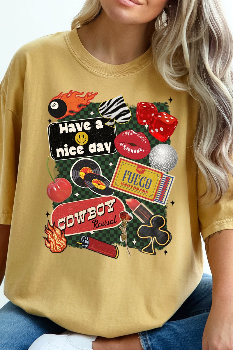 Lit Cowboy Collage Comfort Colors Adult Ring - Spun Cotton Tee - Wholesale Accessory Market