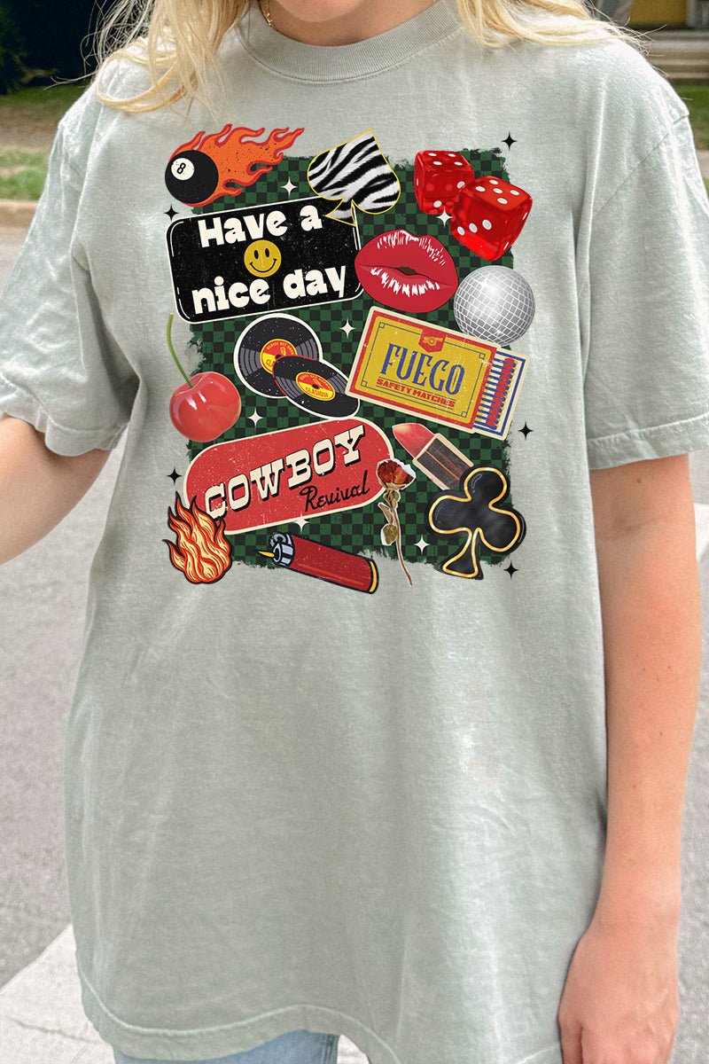 Lit Cowboy Collage Comfort Colors Adult Ring - Spun Cotton Tee - Wholesale Accessory Market