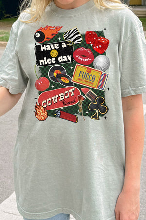 Lit Cowboy Collage Comfort Colors Adult Ring - Spun Cotton Tee - Wholesale Accessory Market