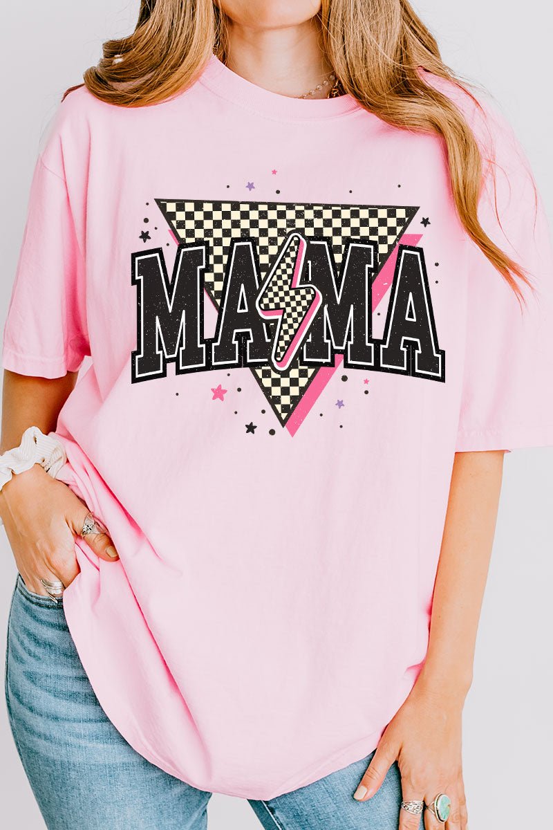 Mama Retro Lightning Bolt Comfort Colors Adult Ring - Spun Cotton Tee - Wholesale Accessory Market