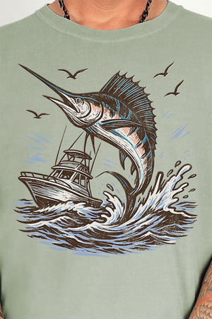 Marlin Waves Comfort Colors Adult Ring - Spun Cotton Tee - Wholesale Accessory Market