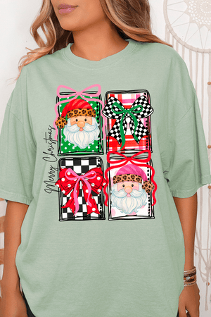 Merry Christmas Leopard Doodle Comfort Colors Adult Ring - Spun Cotton Tee - Wholesale Accessory Market