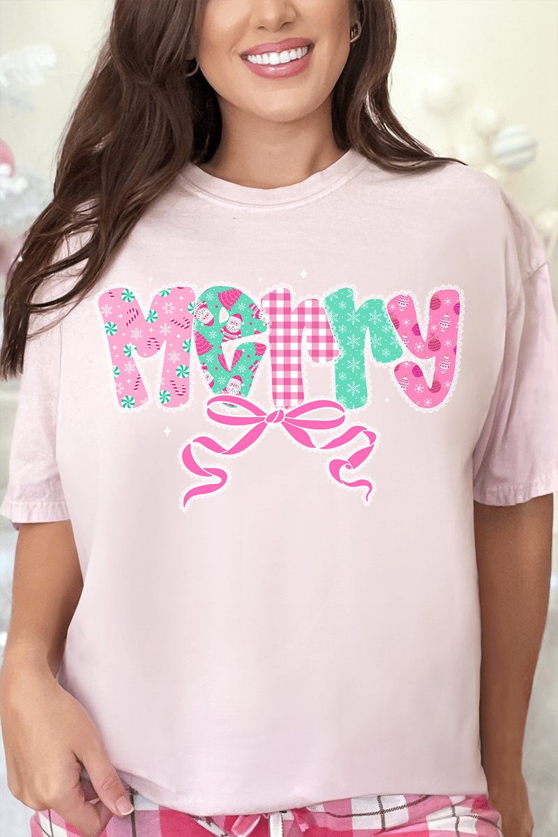 Merry In Lace Comfort Colors Adult Ring - Spun Cotton Tee - Wholesale Accessory Market