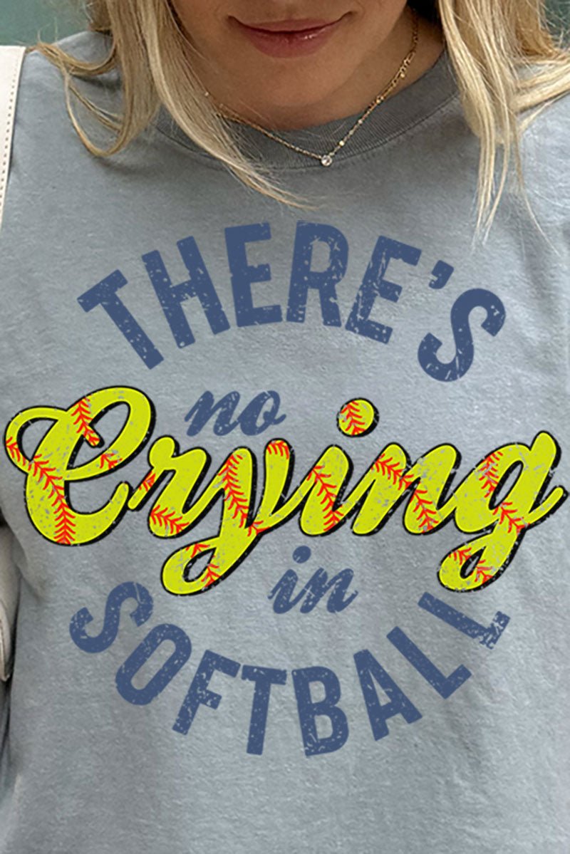 No Crying In Softball Comfort Colors Adult Ring - Spun Cotton Tee - Wholesale Accessory Market