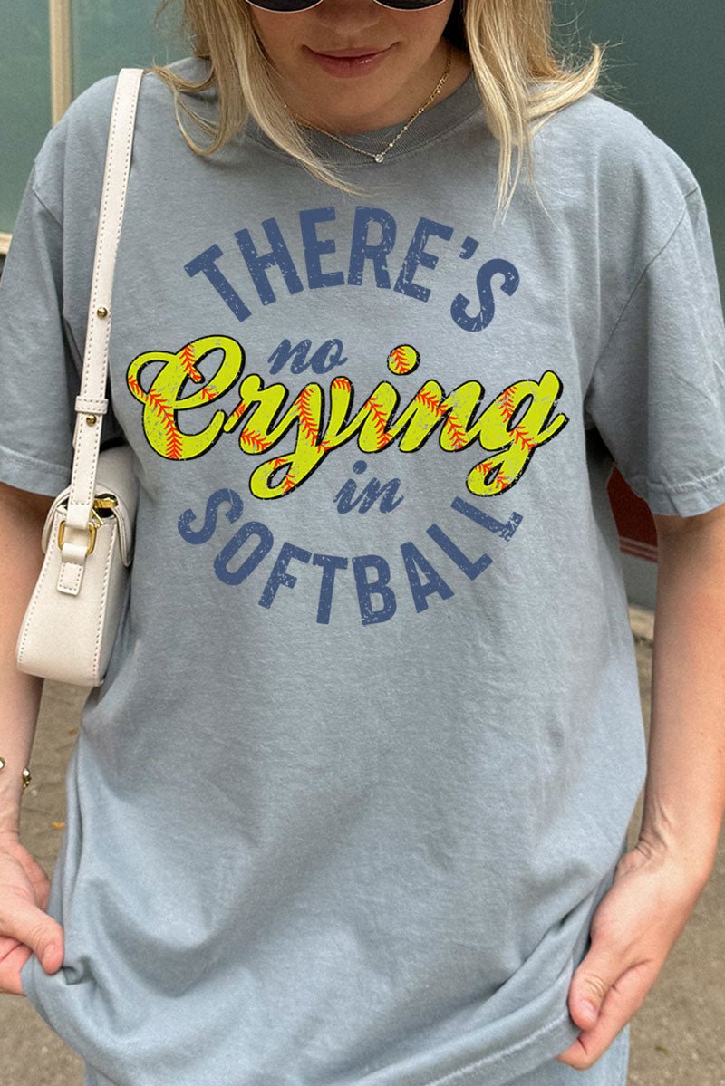 No Crying In Softball Comfort Colors Adult Ring - Spun Cotton Tee - Wholesale Accessory Market