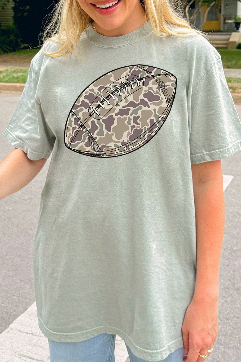 Old School Camo Football Comfort Colors Adult Ring - Spun Cotton Tee - Wholesale Accessory Market
