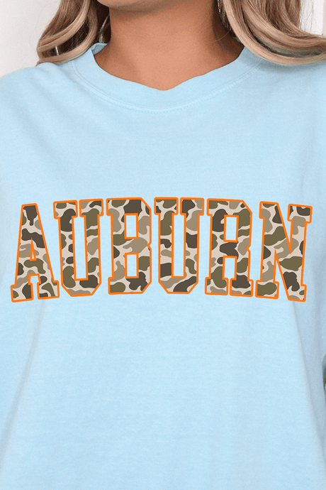Orange Auburn Camo Comfort Colors Adult Ring - Spun Cotton Tee - Wholesale Accessory Market