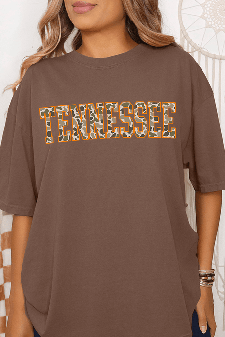 Orange Tennessee Camo Comfort Colors Adult Ring - Spun Cotton Tee - Wholesale Accessory Market