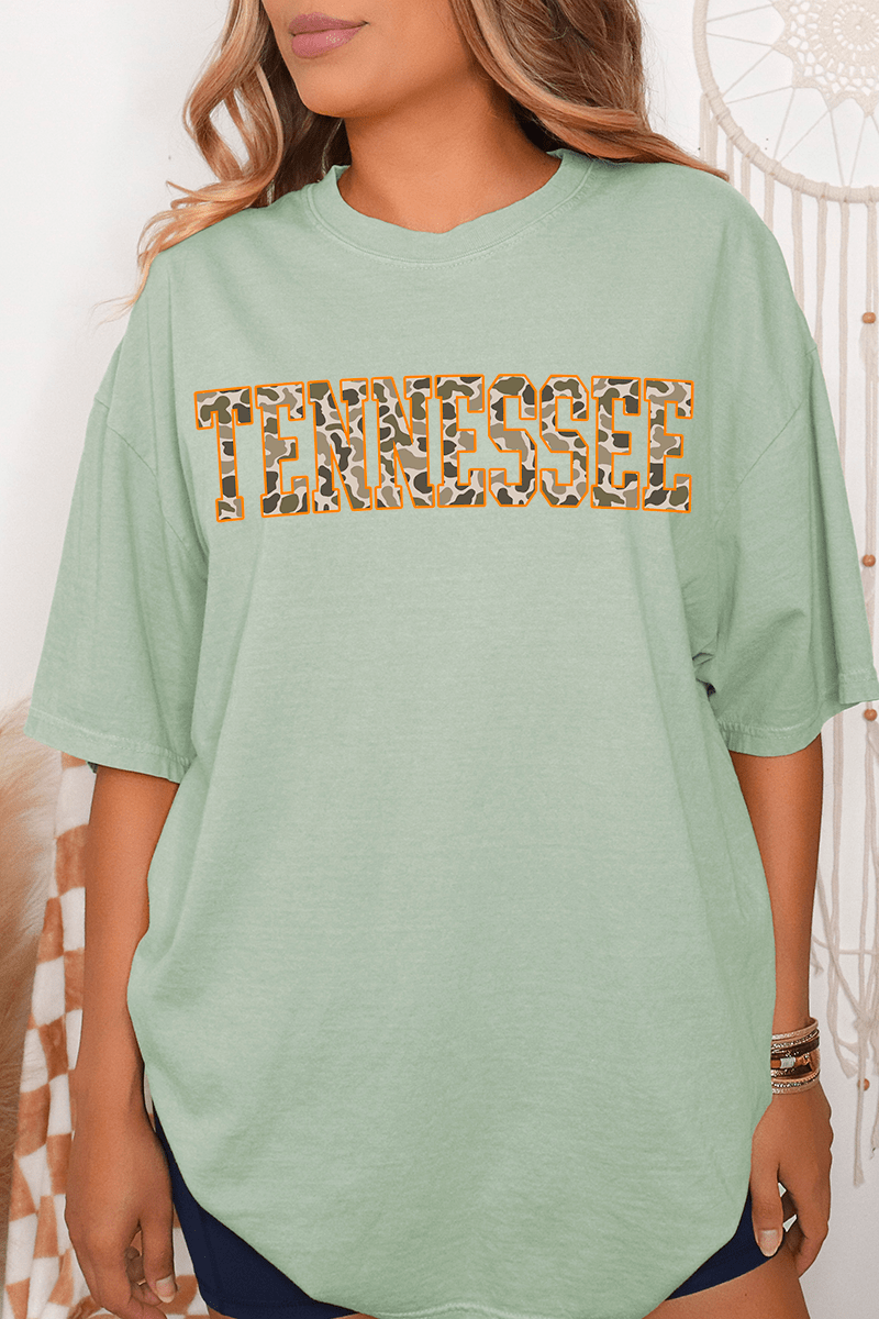 Orange Tennessee Camo Comfort Colors Adult Ring - Spun Cotton Tee - Wholesale Accessory Market