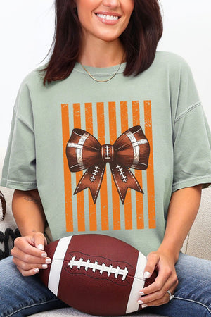 Orange Varsity Bow Comfort Colors Adult Ring-Spun Cotton Tee - Wholesale Accessory Market