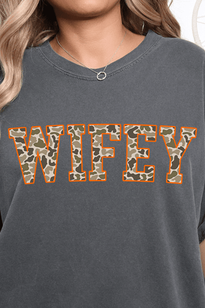 Orange Wifey Camo Comfort Colors Adult Ring - Spun Cotton Tee - Wholesale Accessory Market