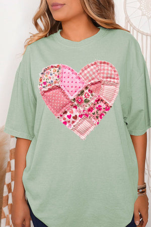 Patchwork Heart Comfort Colors Adult Ring - Spun Cotton Tee - Wholesale Accessory Market
