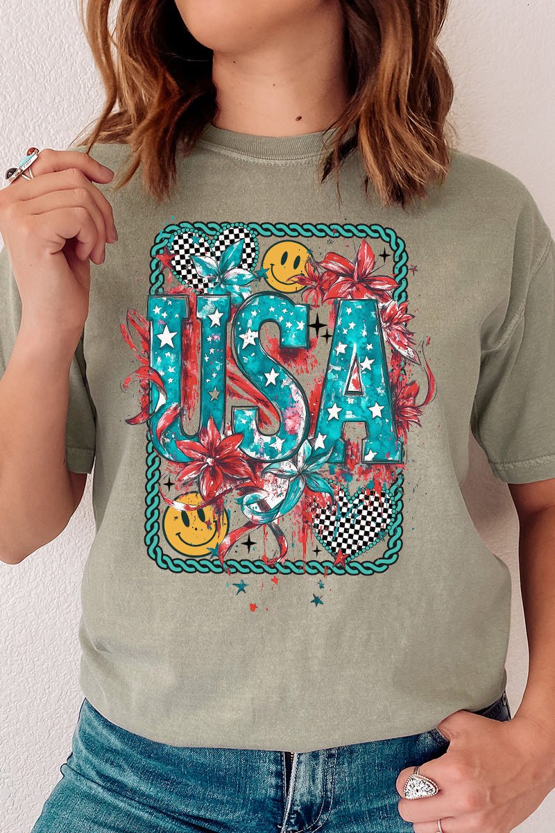 Patriotic Outlaw Comfort Colors Adult Ring - Spun Cotton Tee - Wholesale Accessory Market